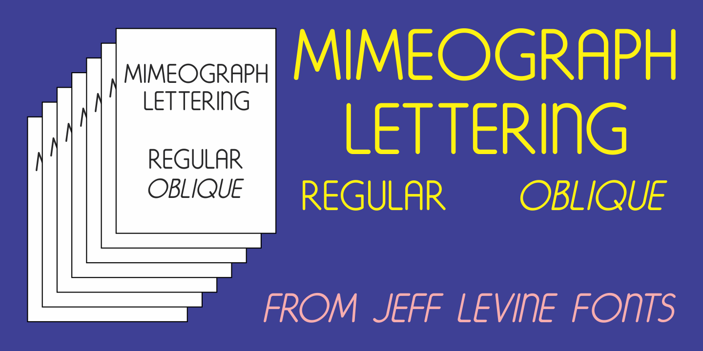 Ejemplo de fuente Mimeograph Lettering JNL #1